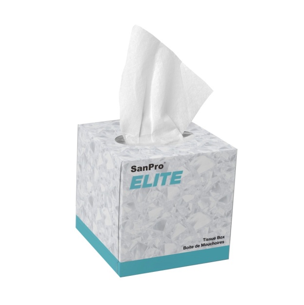 SanPro® ELEGANCE Ultra-Soft Facial Tissue 2 Ply Cs/36PK x 90 Sheets